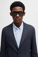 Slim-fit single-breasted jacket a linen blend