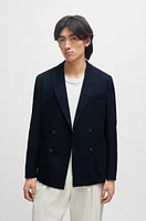 Slim-fit jacket micro-patterned cotton