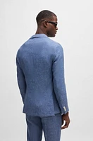 Slim-fit jacket a micro-patterned linen blend