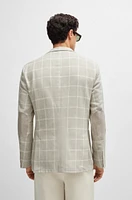 Regular-fit jacket a checked cotton blend