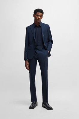 Slim-fit suit micro-patterned performance-stretch cloth