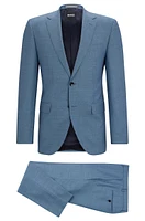 Regular-fit suit micro-patterned virgin wool