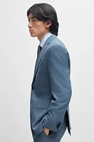 Regular-fit suit micro-patterned virgin wool