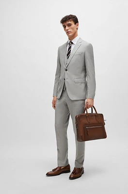 Slim-fit suit a melange wool blend