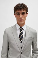 Slim-fit suit a melange wool blend