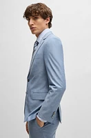 Slim-fit suit a melange wool blend