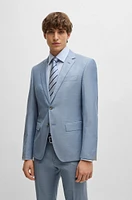 Slim-fit suit a melange wool blend