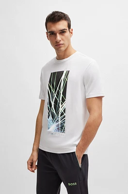 Regular-fit T-shirt stretch cotton with seasonal artwork