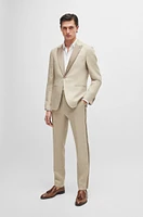 Slim-fit tuxedo micro-patterned linen