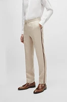 Slim-fit tuxedo micro-patterned linen