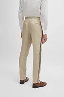 Slim-fit tuxedo micro-patterned linen