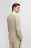 Slim-fit tuxedo micro-patterned linen