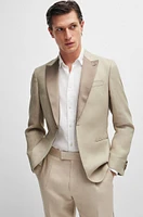 Slim-fit tuxedo micro-patterned linen