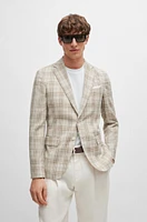 Slim-fit jacket virgin wool, cotton and linen