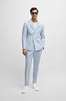 Slim-fit suit striped stretch-cotton seersucker