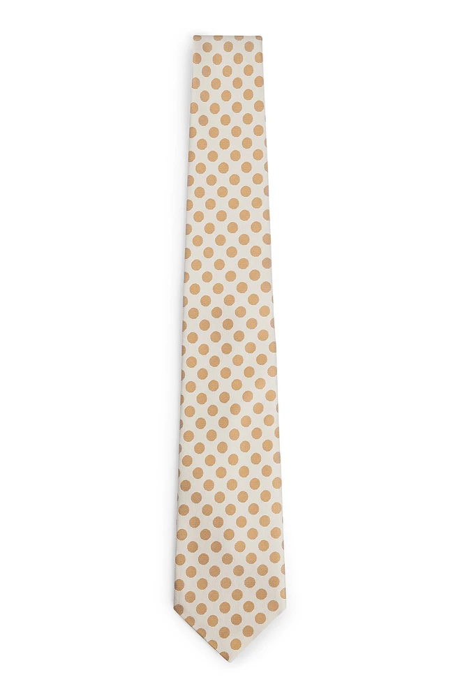 Silk-jacquard tie with dot motif