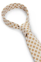 Silk-jacquard tie with dot motif