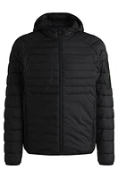 Water-repellent padded jacket with decorative reflective details