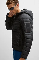 Water-repellent padded jacket with decorative reflective details