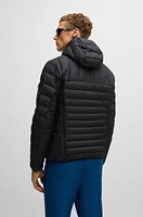 Water-repellent padded jacket with decorative reflective details