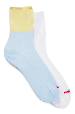 Two-pack of quarter-length socks with logo details