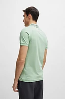 Stretch-cotton polo shirt with stripes and logo