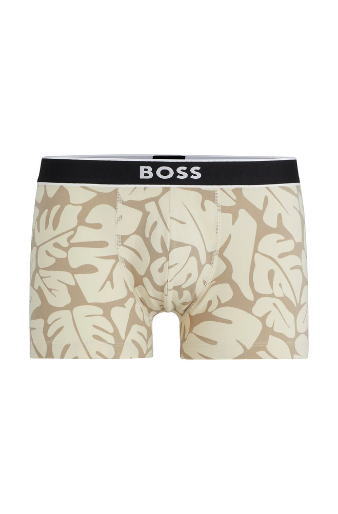 Stretch-cotton trunks with seasonal print and logo waistband