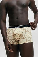 Stretch-cotton trunks with seasonal print and logo waistband