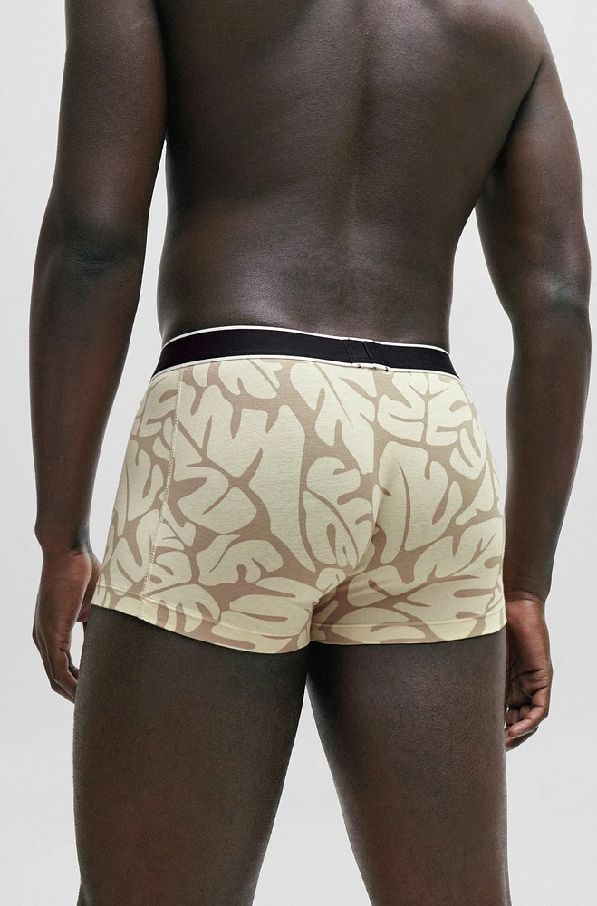 Stretch-cotton trunks with seasonal print and logo waistband