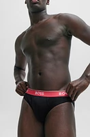 Three-pack of stretch-cotton briefs with logo waistbands