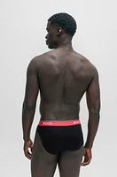 Three-pack of stretch-cotton briefs with logo waistbands