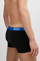 Three-pack of stretch-cotton trunks with logo waistbands