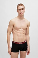 Three-pack of stretch-cotton trunks with logo waistbands