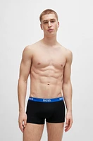 Three-pack of stretch-cotton trunks with logo waistbands