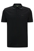 BOSS - Relaxed-fit polo shirt with monogram jacquard Dark Grey