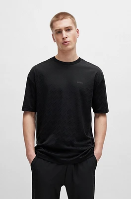 Relaxed-fit T-shirt with all-over monogram jacquard