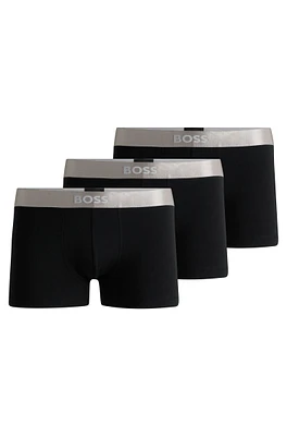 Three-pack of trunks with logo waistbands