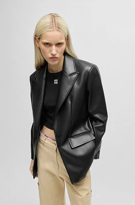 Oversize-fit jacket faux leather