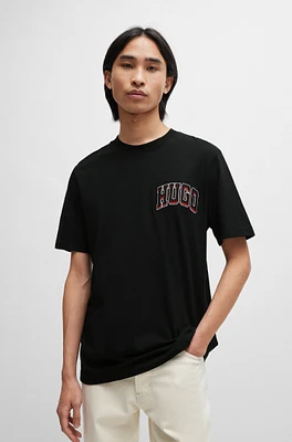 Cotton-jersey regular-fit T-shirt with sporty logo