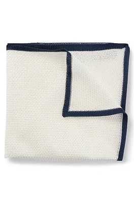 Piqué-woven pocket square in pure silk