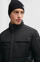 Mixed-material jacket with down filling