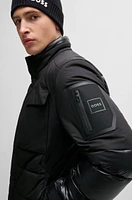 Mixed-material jacket with down filling