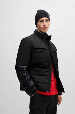 Mixed-material jacket with down filling