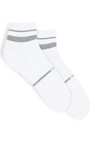 Two-pack of short-length socks with branding