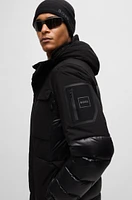 Water-repellent parka jacket with down filling