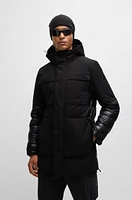 Water-repellent parka jacket with down filling