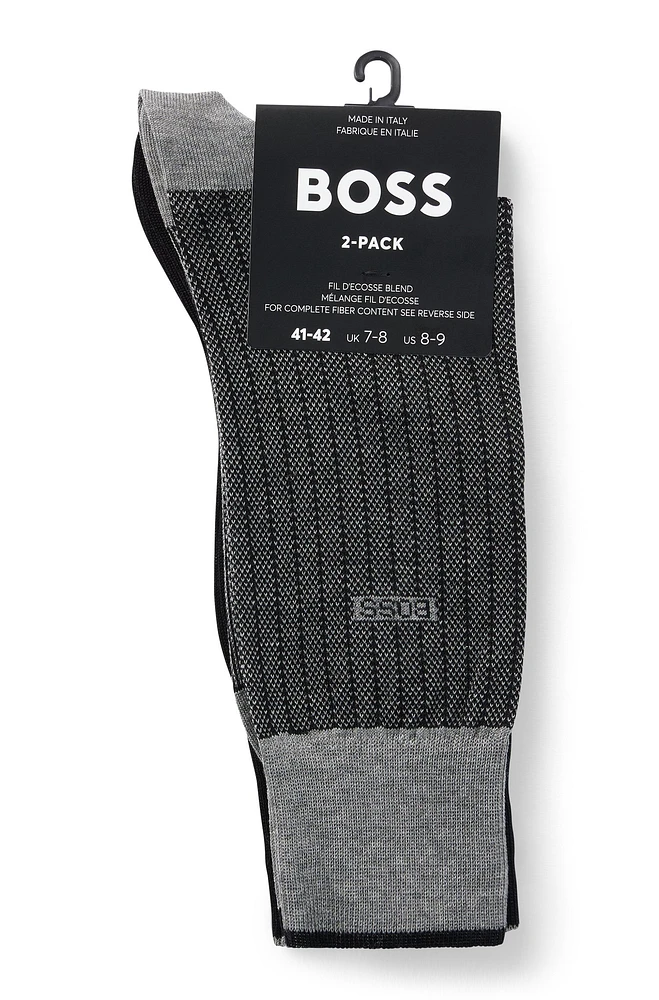 Two-pack of socks in mercerized cotton