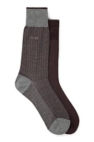 Two-pack of socks in mercerized cotton