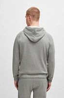 Cotton-terry zip-up hoodie with stripes and logo