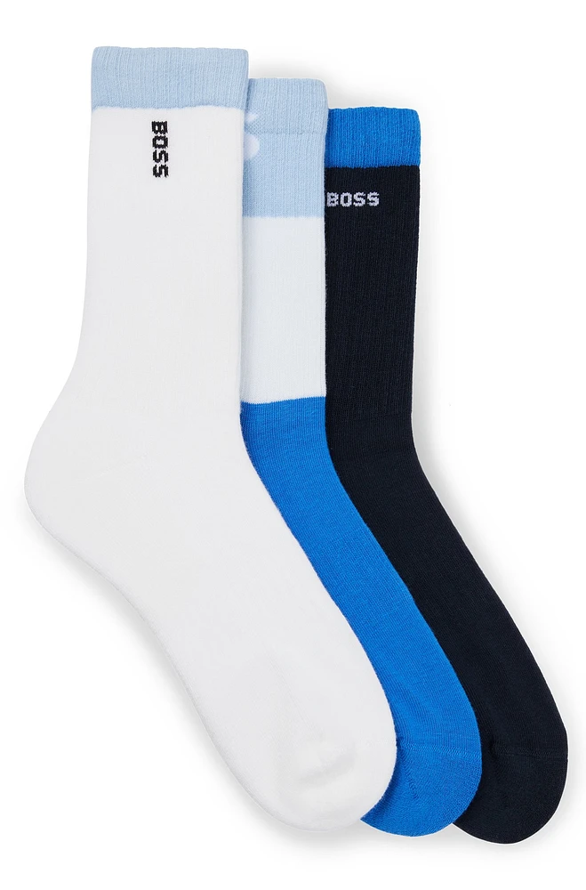 BOSS - Three-pack of short-length socks with logo details